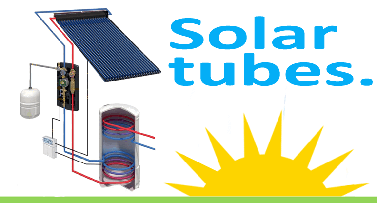 Schematic for an evacuated solar tubes in the UK.